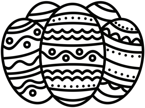 Easter Eggs Coloring Page